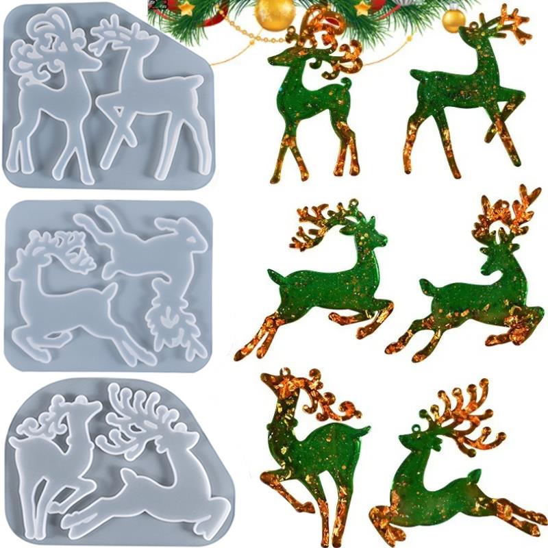 Model Kit Varnish - Cetakan Resin epoksi rusa Natal, cetakan