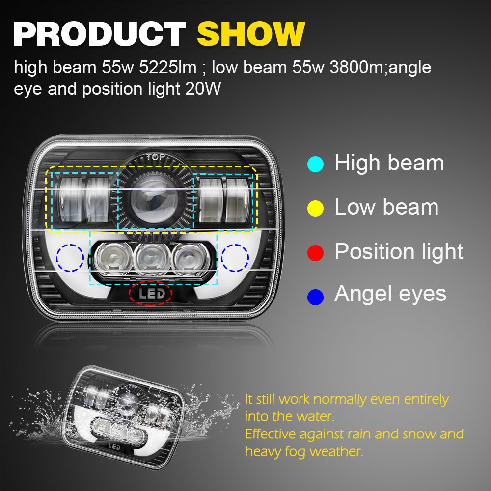 Lampu LED H4 7 inci Untuk Jeep - Model Kit Jeep ulasan dan harga